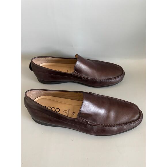 Ecco Leather Dress Loafers Mens Size 43/ Size 9.5 -10 Brown Leatther Slip On main image 6